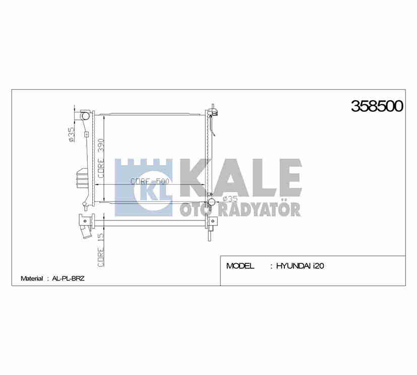 Hyundai I20 Su Radyatörü 2009-2012 Radyatör Su I Benzinli A-t Brazıng OEM 25310-1J050 Hyundai I20 Su Radyatörü 2009-2012 Radyatör Su I Benzinli A-t Brazıng OEM 25310-1J050